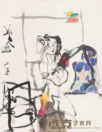 东泽  美人图 镜心 89×69cm